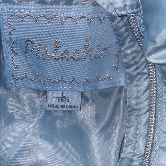 Girls Size 12 (L) Pistachio Water & Wind Resistant Hooded Jacket blue - Picture 4 of 7